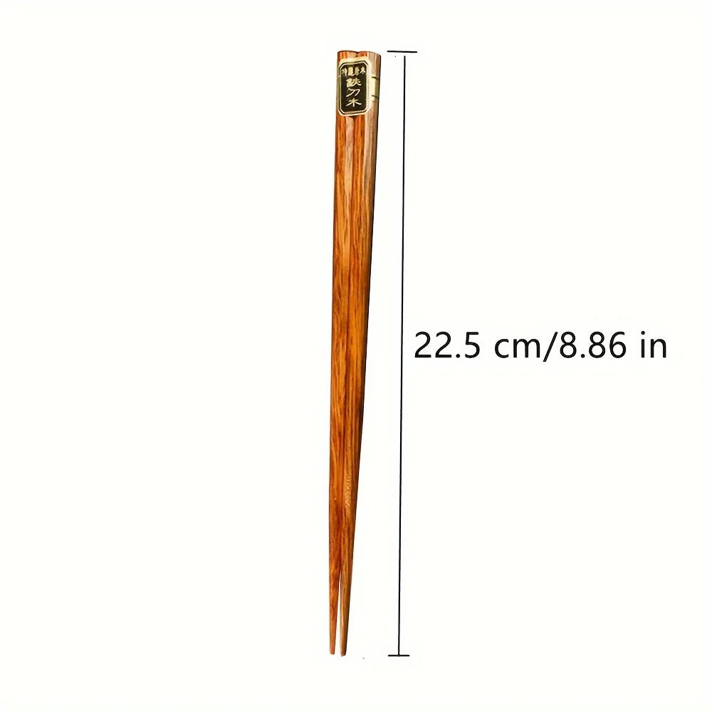 Elegant 5-Color Natural Wooden Chopsticks (5 Pairs)