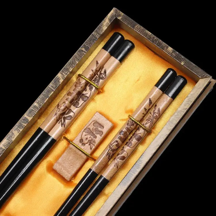 Chinese Characteristic Wooden Chopsticks Wedding Gift Set (2 Pairs)