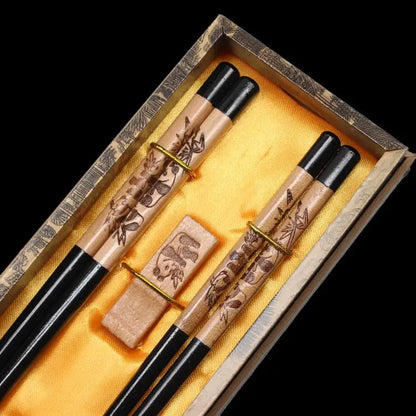 Chinese Characteristic Wooden Chopsticks Wedding Gift Set (2 Pairs)