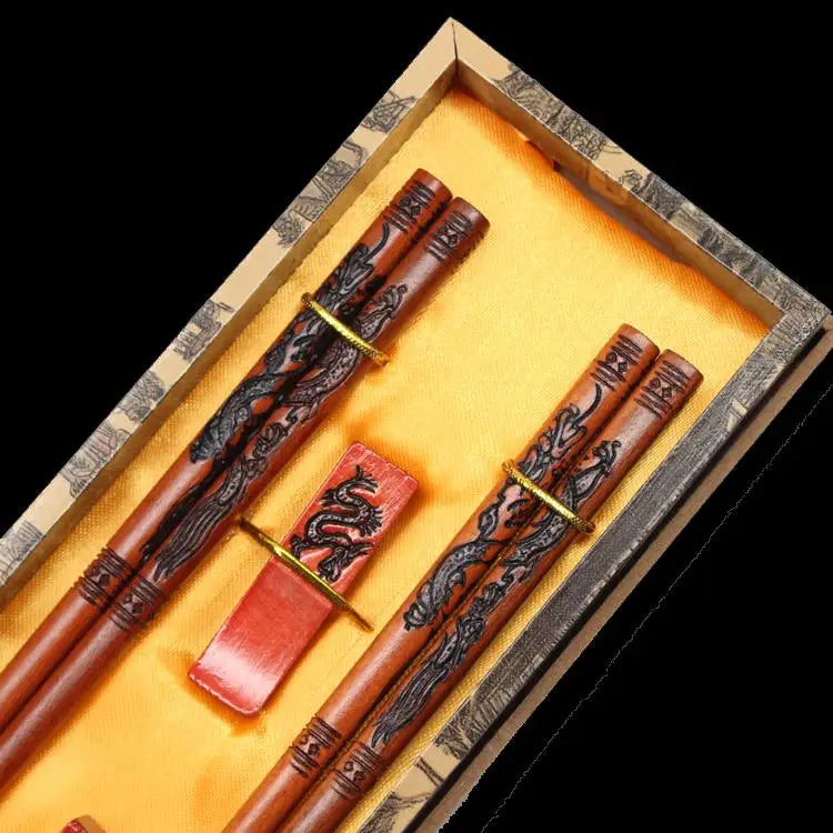 Chinese Characteristic Wooden Chopsticks Wedding Gift Set (2 Pairs)