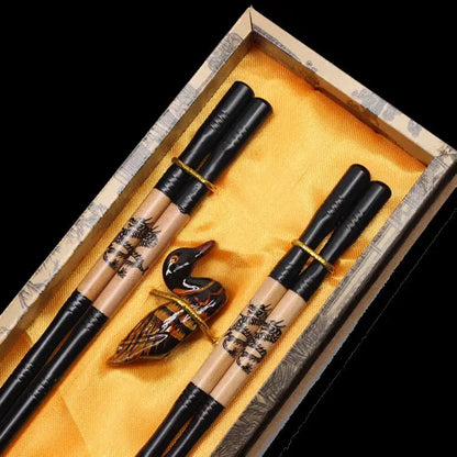 Chinese Characteristic Wooden Chopsticks Wedding Gift Set (2 Pairs)