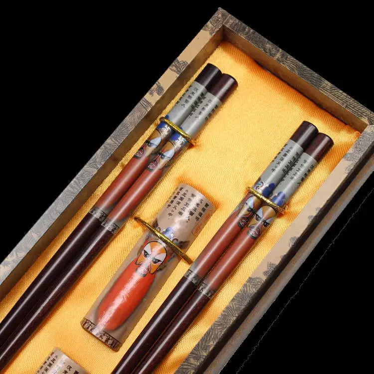 Chinese Characteristic Wooden Chopsticks Wedding Gift Set (2 Pairs)