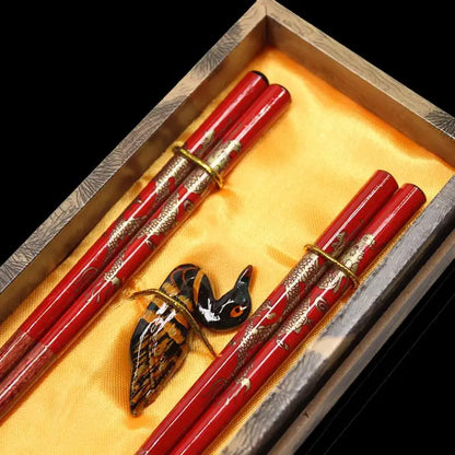 Chinese Characteristic Wooden Chopsticks Wedding Gift Set (2 Pairs)