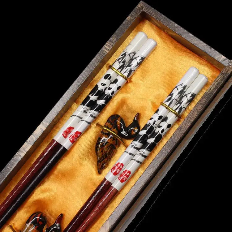 Chinese Characteristic Wooden Chopsticks Wedding Gift Set (2 Pairs)