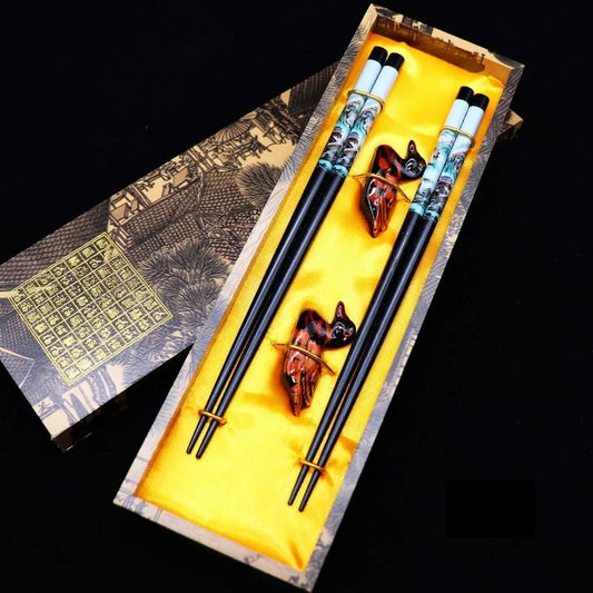 Chinese Characteristic Wooden Chopsticks Wedding Gift Set (2 Pairs)