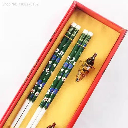 Chinese Dragon and Phoenix Design Chopsticks Set (2 Pairs)
