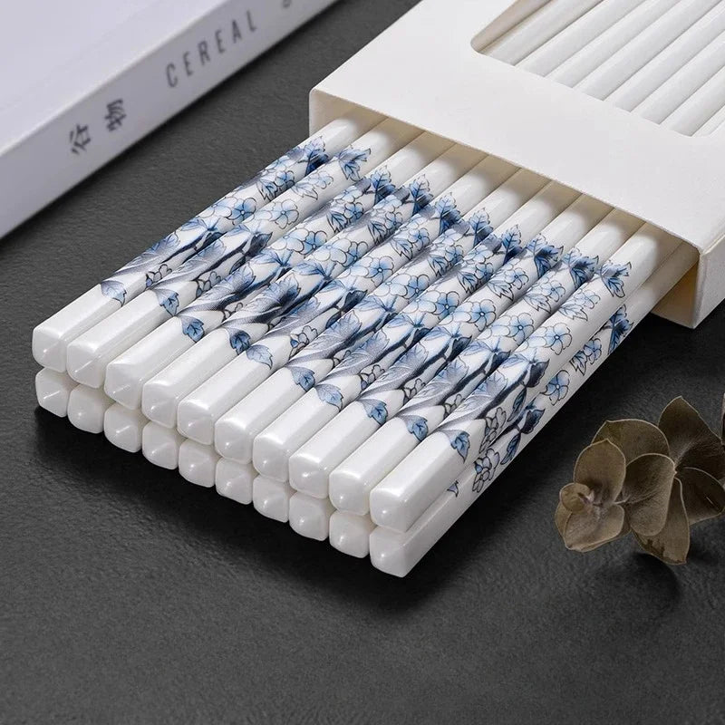 High-End Aesthetic Porcelain Chopsticks Set (5/10 pairs)