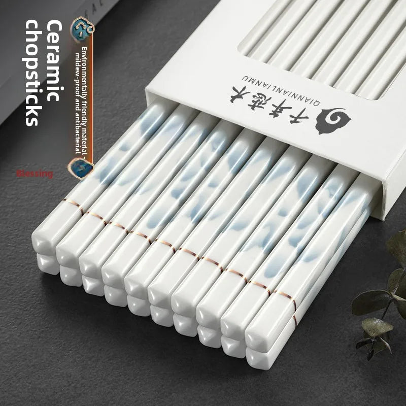 Premium Antibacterial Ceramic Chopsticks (5/10 Pairs)