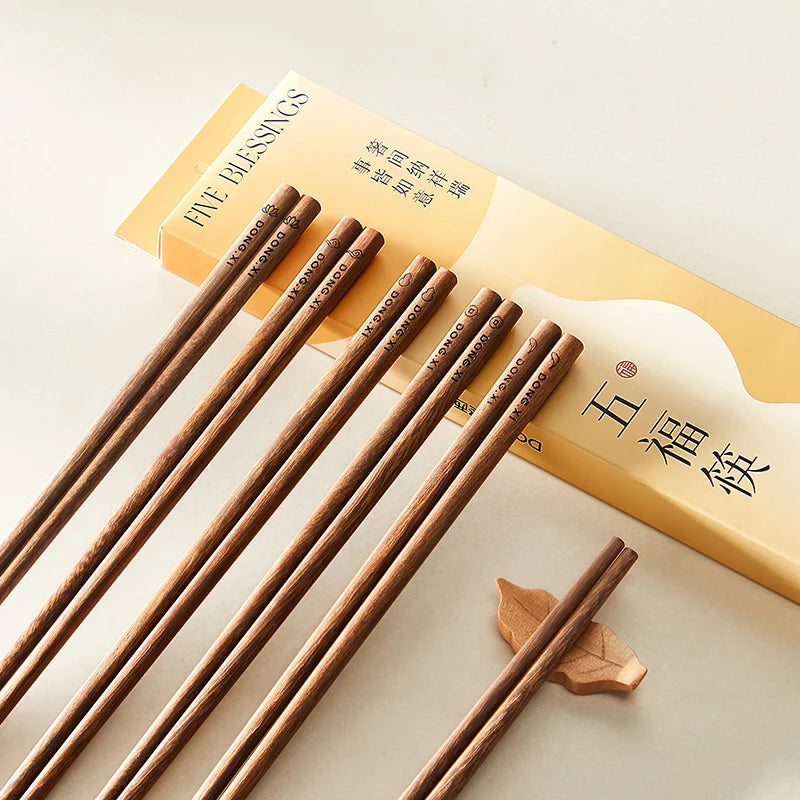 Durable Natural Ironwood Chopstick Set (5/10/20 Pairs)