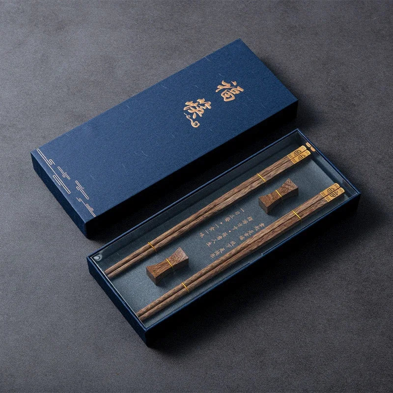 Premium Natural Wooden Chinese Chopsticks Gift Box (2/6 Pairs)