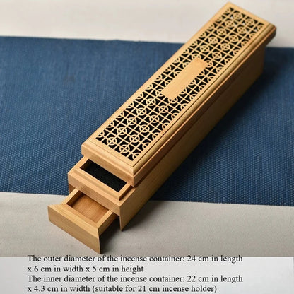 Double-Layer Bamboo Incense Holder Box
