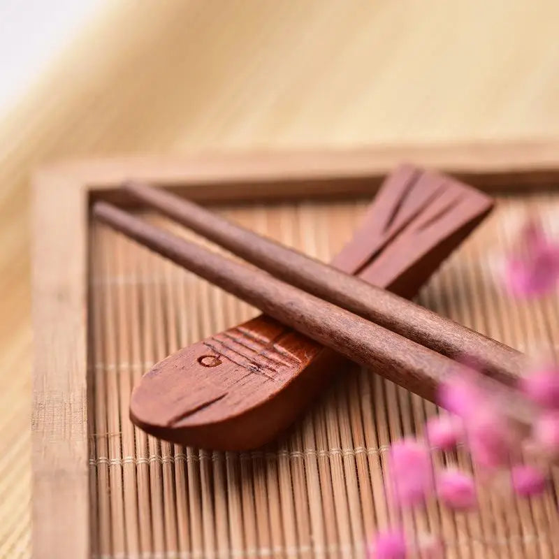 Creative Wooden Chopstick Rest (1 PSC)