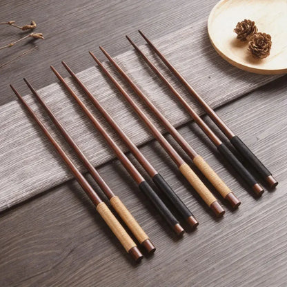 Natural Chestnut Wood Chopsticks Set (2/4 Pairs)