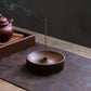 Round Solid Wood Incense Stick Holder Tray