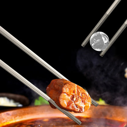 Premium Laser-Patterned 304 Stainless Steel Chopsticks (5 Pairs)