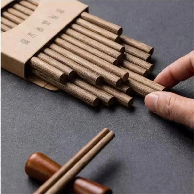 Reusable Natural Rosewood Chopsticks (10 Pairs)