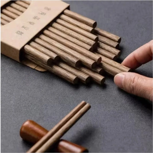 Reusable Natural Rosewood Chopsticks (10 Pairs)