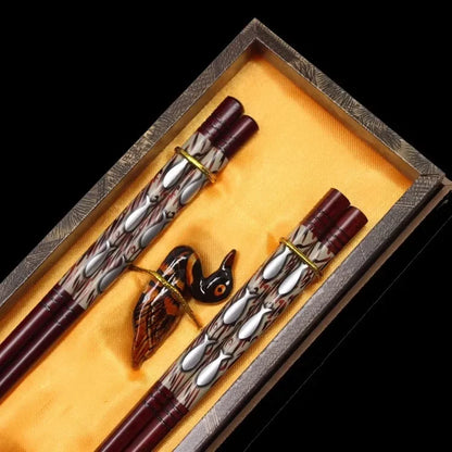 Chinese Dragon and Phoenix Design Chopsticks Set (2 Pairs)