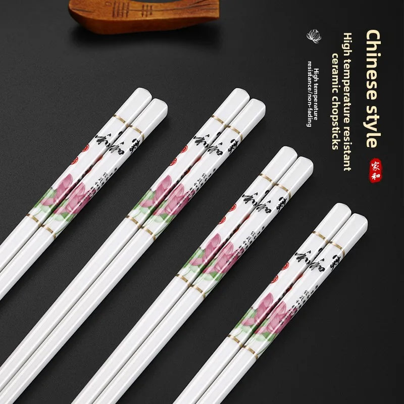 Drop-Proof Ceramic Chopsticks Set (5/10 Pairs)