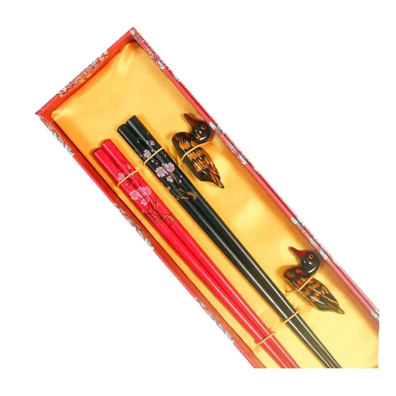 Chinese Dragon and Phoenix Design Chopsticks Set (2 Pairs)