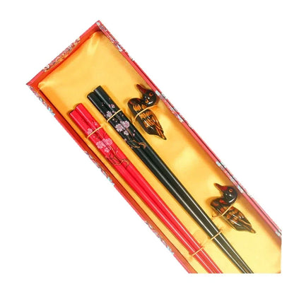 Chinese Dragon and Phoenix Design Chopsticks Set (2 Pairs)