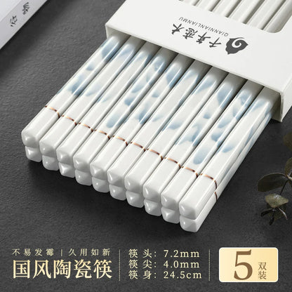 Premium Antibacterial Ceramic Chopsticks (5/10 Pairs)