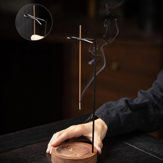 Upside Down Wooden Incense Stick Holder & Ash Catcher