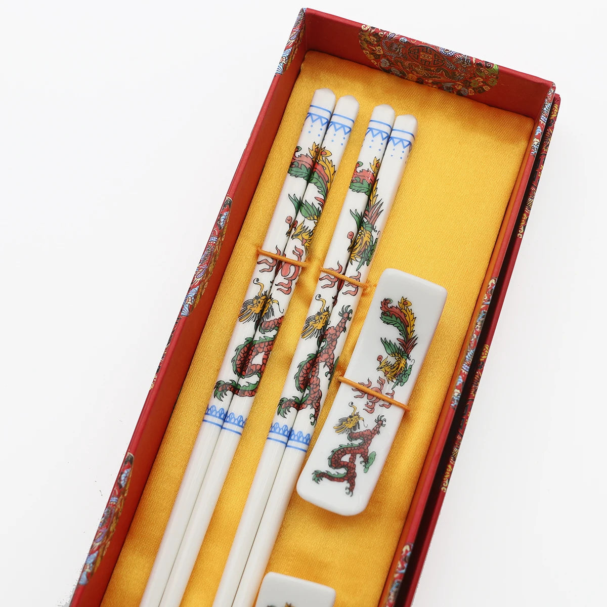 The Art of Porcelain: Jingdezhen Ceramic Chopsticks Set (2 Pairs)