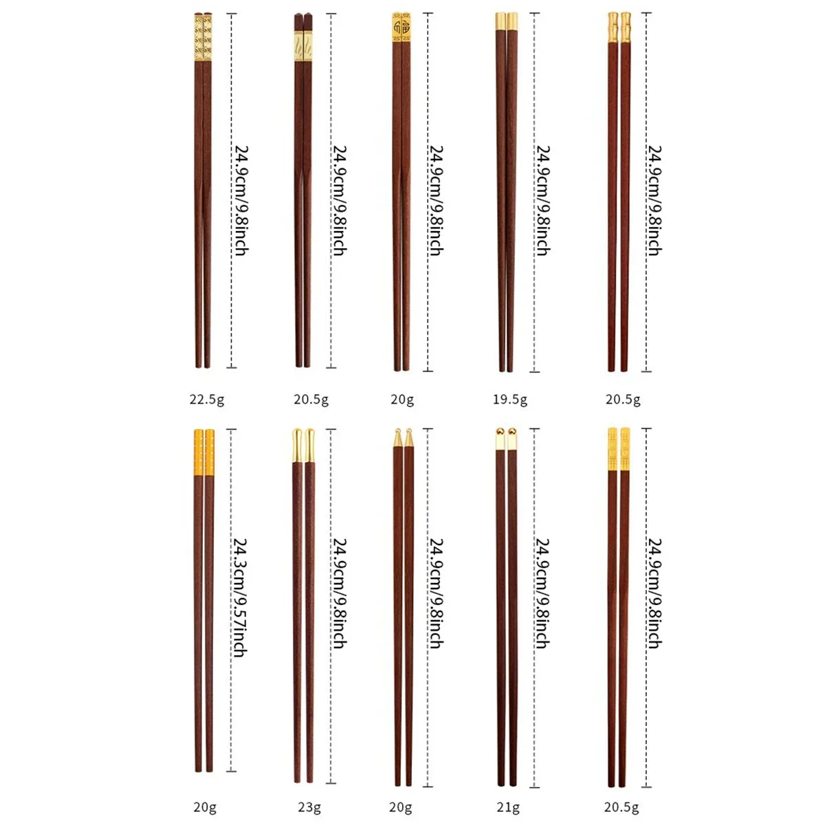 Redwood Chopstick Set (5/6/8/10 Pairs)