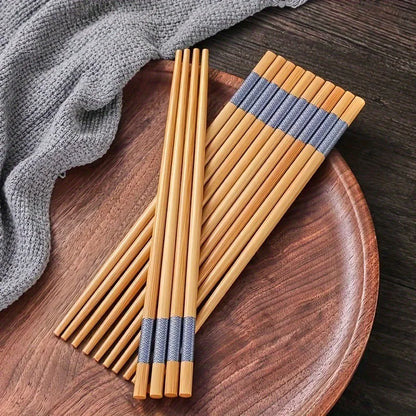 Reusable Printed Bamboo Chopsticks (10 Pairs)