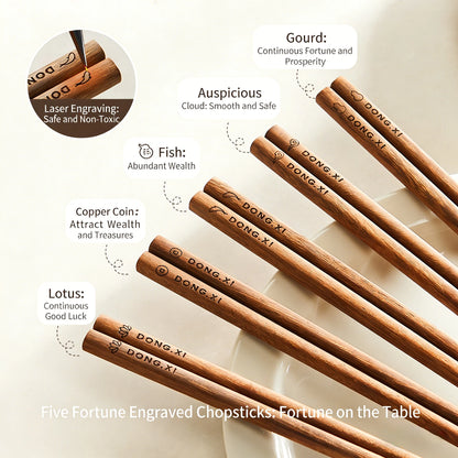 Durable Natural Ironwood Chopstick Set (5/10/20 Pairs)