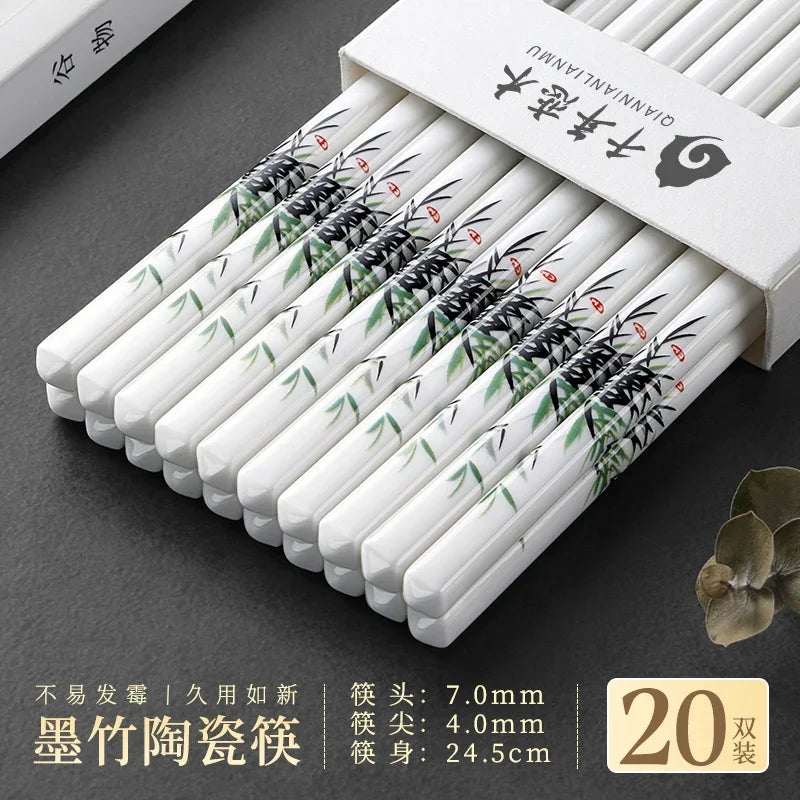 Elegant Chinese Porcelain Chopsticks Set (5/10 Pairs)