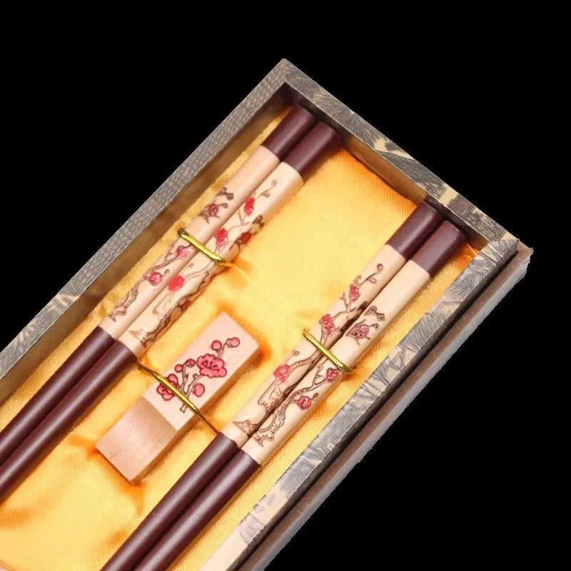 Chinese Dragon and Phoenix Design Chopsticks Set (2 Pairs)