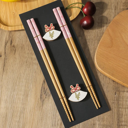 Solid Wood Chopsticks Sushi Wedding Gift Set (2 Pairs)