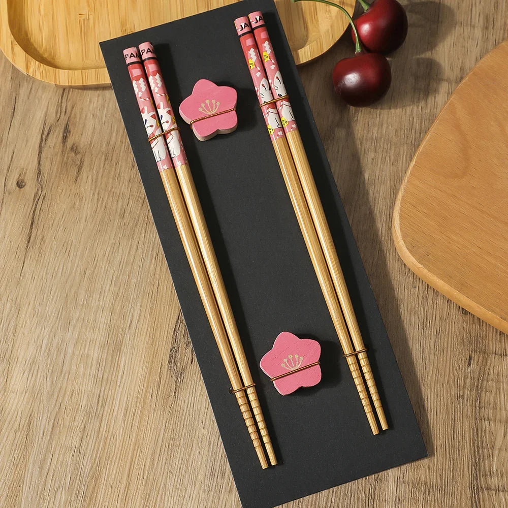 Solid Wood Chopsticks Sushi Wedding Gift Set (2 Pairs)