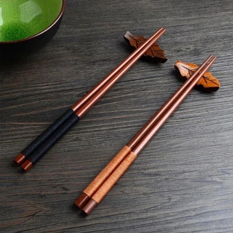 Natural Chestnut Wood Chopsticks Set (2/4 Pairs)