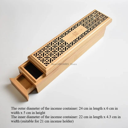 Double-Layer Bamboo Incense Holder Box