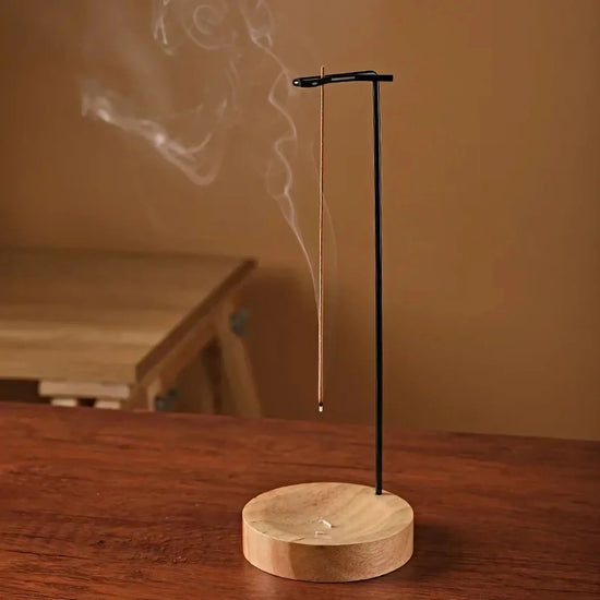 Upside Down Wooden Incense Stick Holder & Ash Catcher