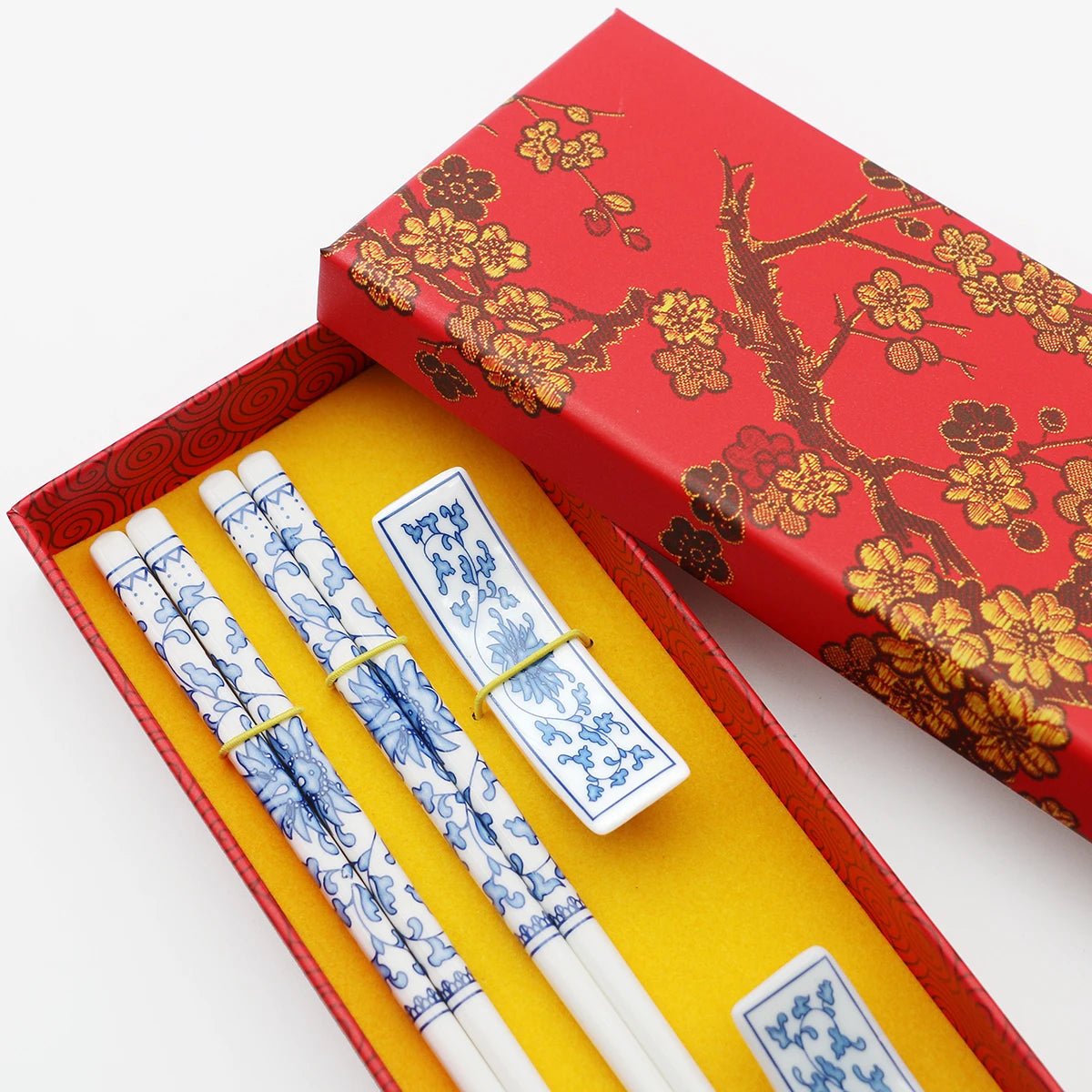 The Art of Porcelain: Jingdezhen Ceramic Chopsticks Set (2 Pairs)