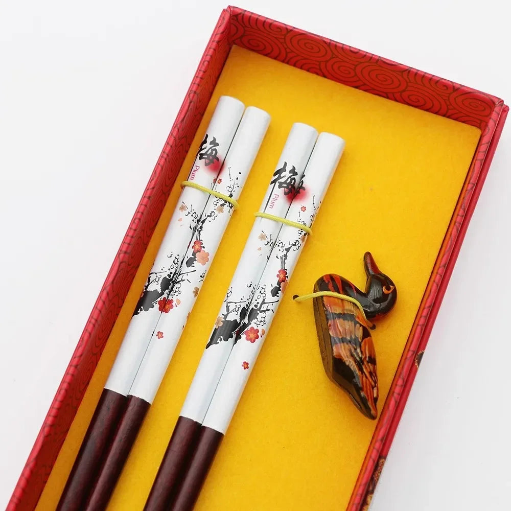 Chinese Dragon and Phoenix Design Chopsticks Set (2 Pairs)