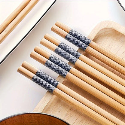 Reusable Printed Bamboo Chopsticks (10 Pairs)