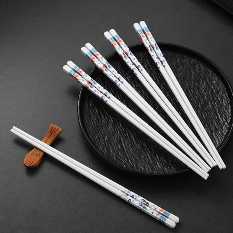 Aesthetic Rural Style Ceramic Chopsticks (5/10 Pairs)