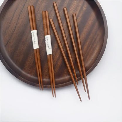 Exquisite Solid Wood Hexagonal Chopsticks (1 Pair)