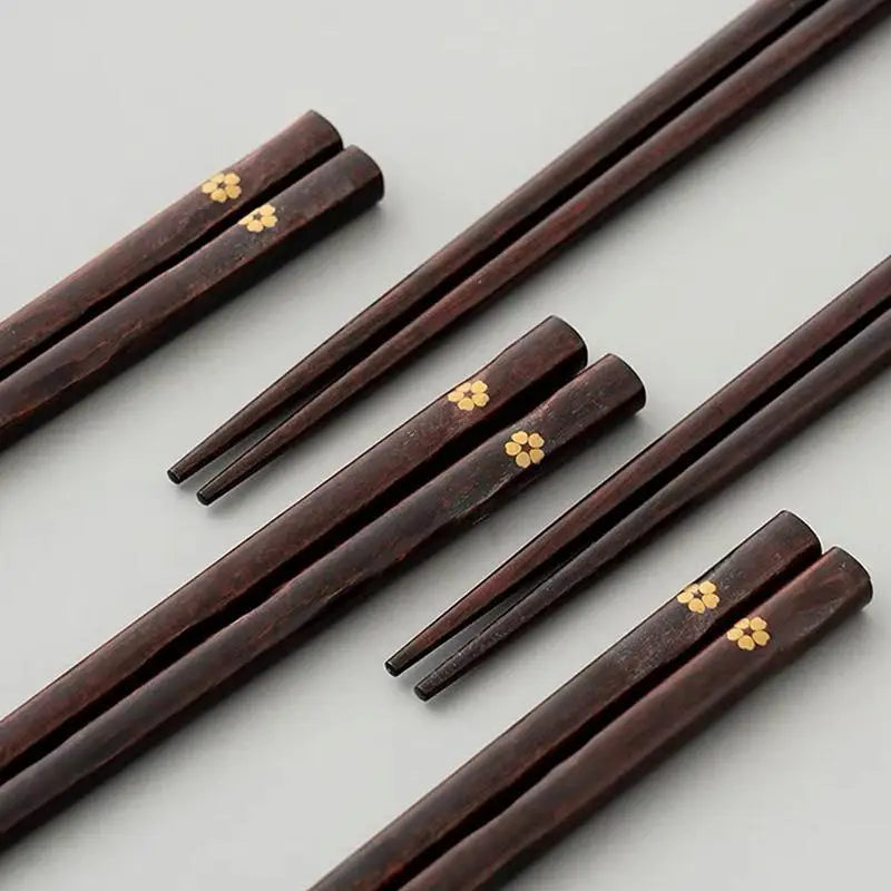 Premium Reusable Wood Chopsticks for Asian Dining (5 Pairs)