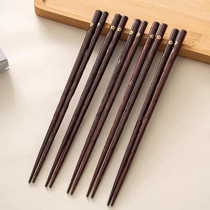 Premium Reusable Wood Chopsticks for Asian Dining (5 Pairs)
