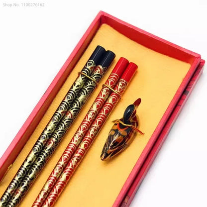Chinese Dragon and Phoenix Design Chopsticks Set (2 Pairs)