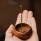Bowl-Shaped Solid Wood Incense Burner
