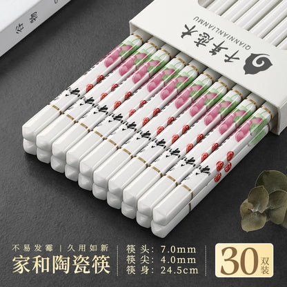 Drop-Proof Ceramic Chopsticks Set (5/10 Pairs)