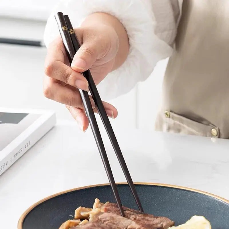 Premium Reusable Wood Chopsticks for Asian Dining (5 Pairs)