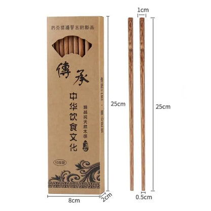 Reusable Natural Rosewood Chopsticks (10 Pairs)